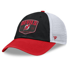 New Jersey Devils Fanatics Fundamental One-Time Trucker Adjustable Hat - Black - NHL
