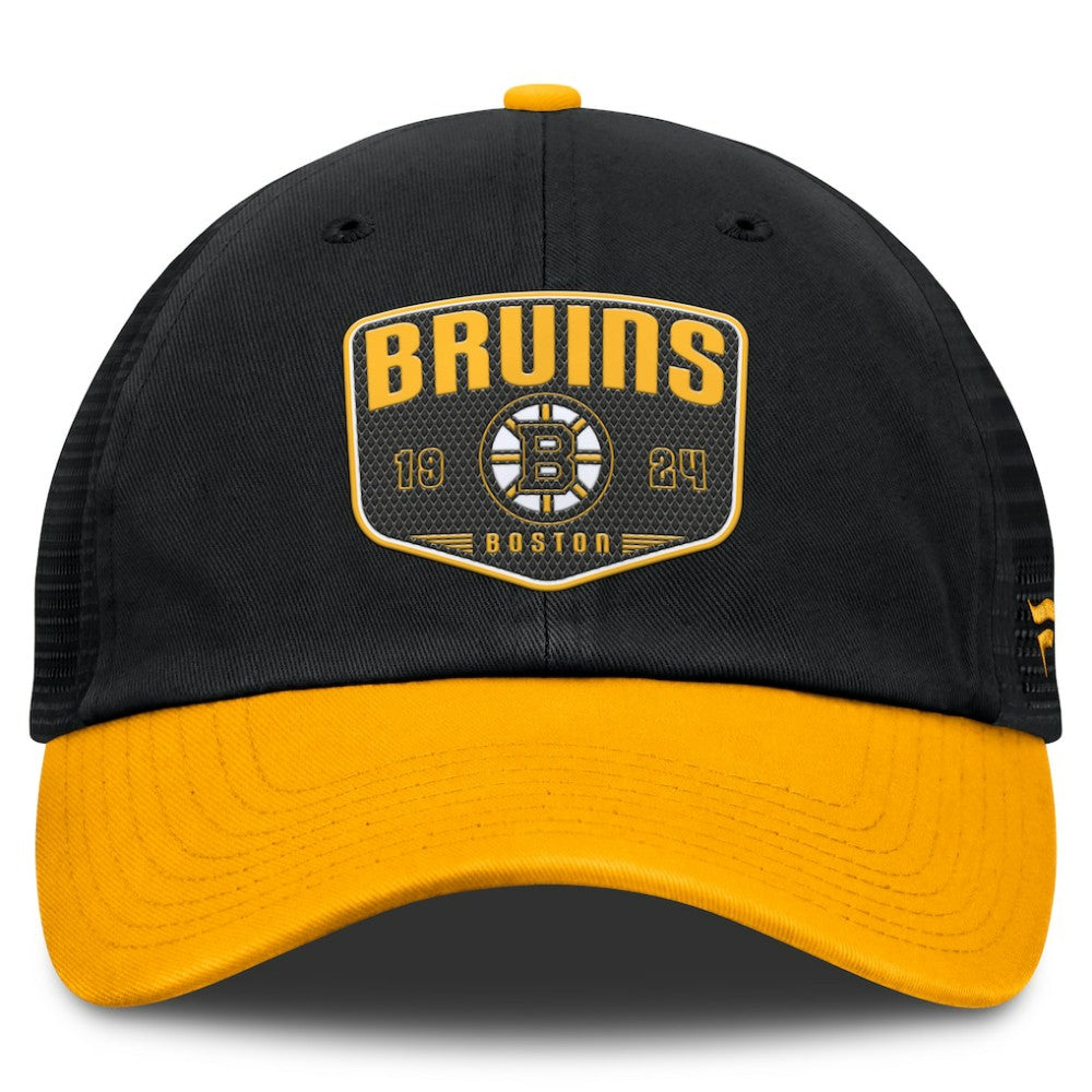 Boston Bruins Fanatics Fundamental One-Time Trucker Adjustable Hat - Black - NHL
