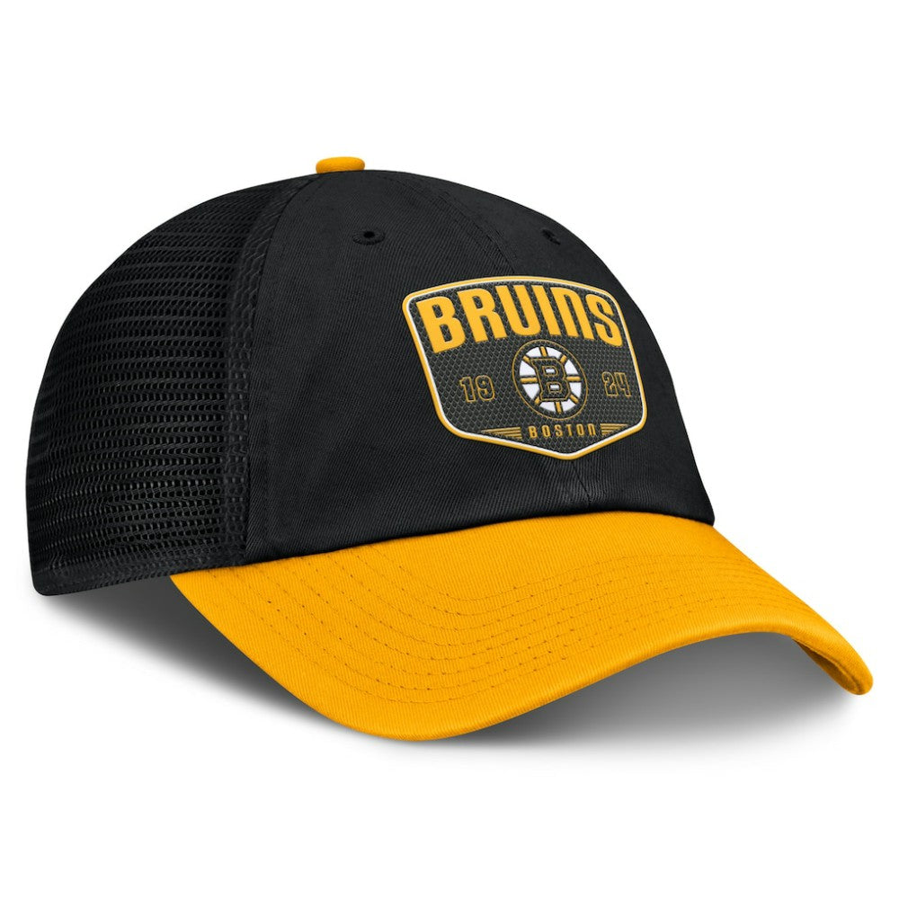 Boston Bruins Fanatics Fundamental One-Time Trucker Adjustable Hat - Black - NHL