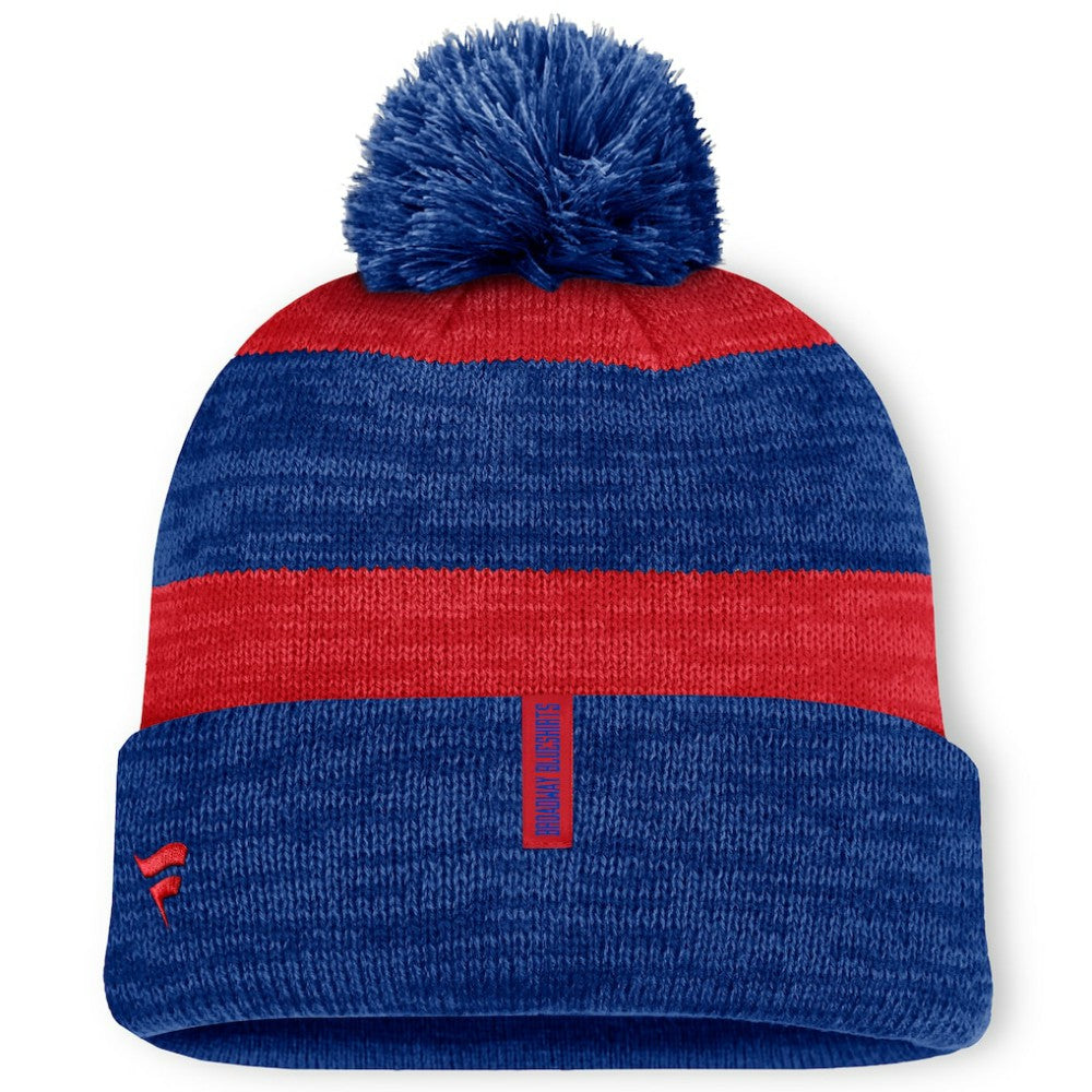New York Rangers Fanatics Fundamental Red Line Cuffed Knit Hat with Pom - Navy - NHL