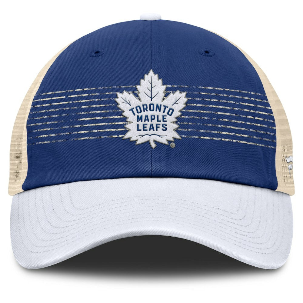 Toronto Maple Leafs Fanatics Heritage Breakaway Trucker Adjustable Hat - Blue/Cream - NHL