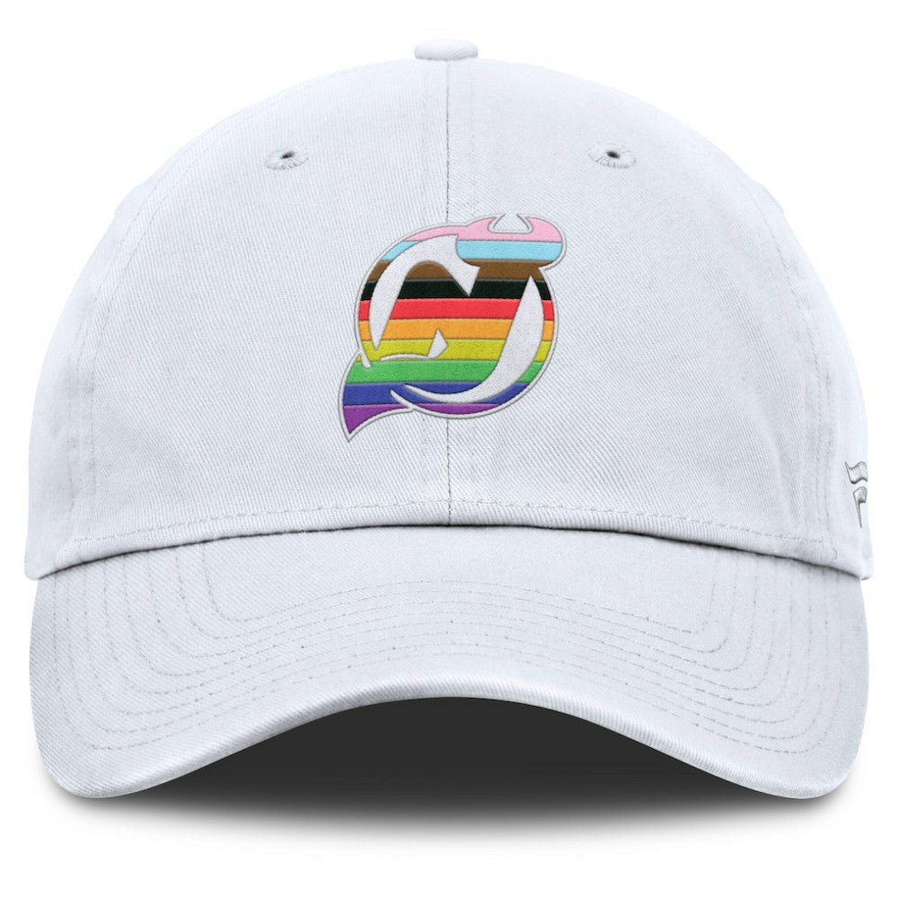 New Jersey Devils Fanatics PRIDE Adjustable Hat - White - NHL