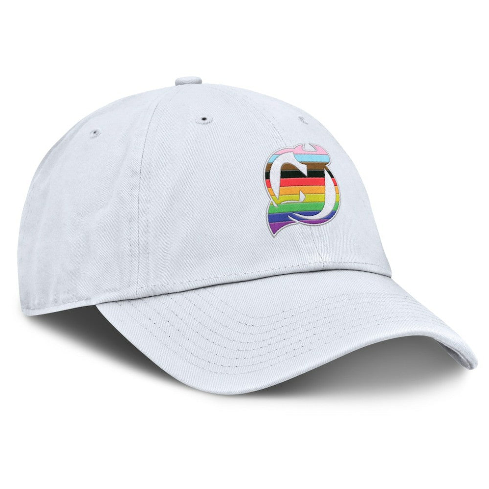 New Jersey Devils Fanatics PRIDE Adjustable Hat - White - NHL