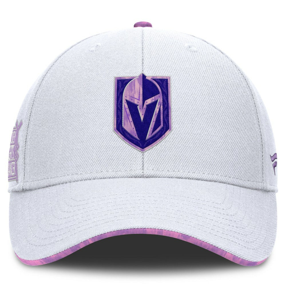 Vegas Golden Knights Fanatics Authentic Pro Hockey Fights Cancer Adjustable Hat - White - NHL