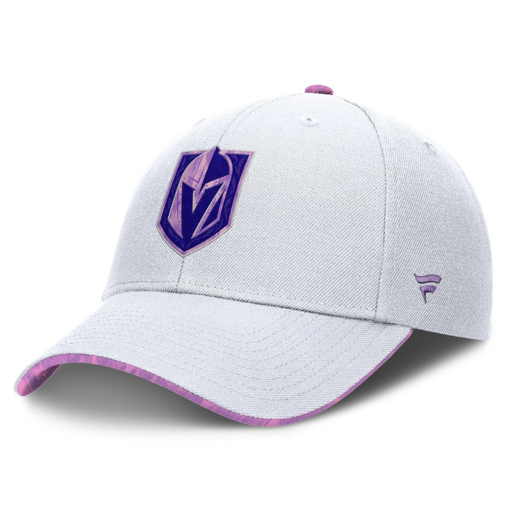 Vegas Golden Knights Fanatics Authentic Pro Hockey Fights Cancer Adjustable Hat - White - NHL