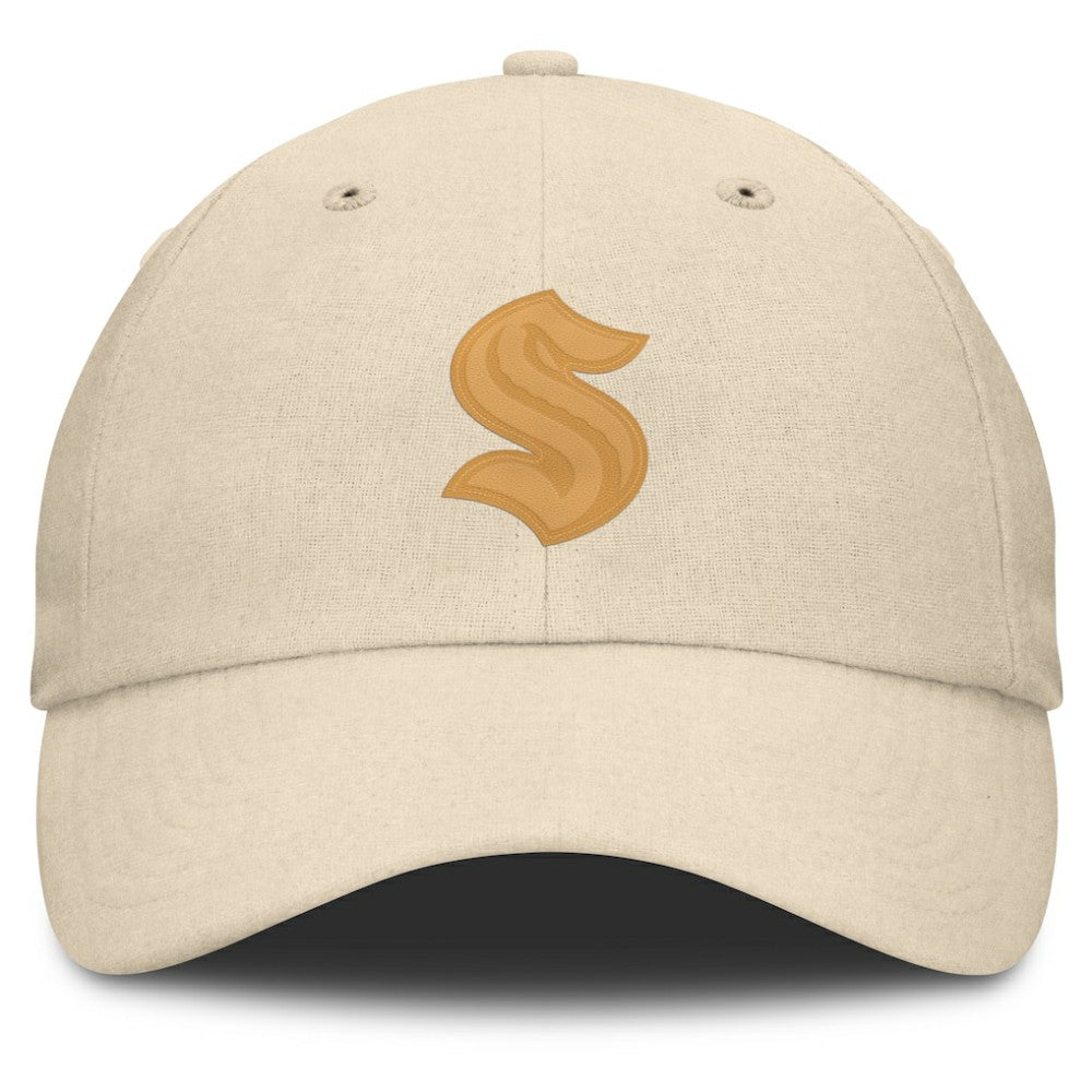 Seattle Kraken Fanatics Front Office Canvas Adjustable Hat - Tan - NHL