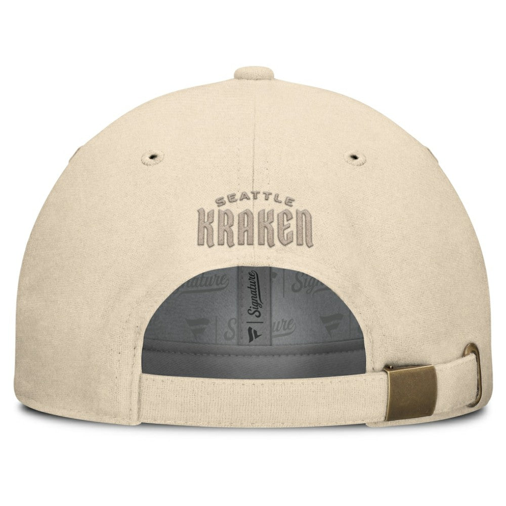 Seattle Kraken Fanatics Front Office Canvas Adjustable Hat - Tan - NHL