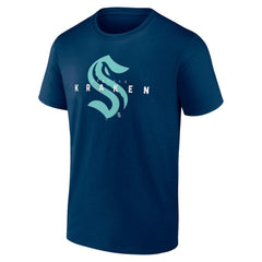 Seattle Kraken Logo Athletic Coordinate T-Shirt - Navy - NHL