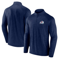 Colorado Avalanche Logo Athletic Head-to-Head Raglan Quarter-Zip Top - Navy - NHL