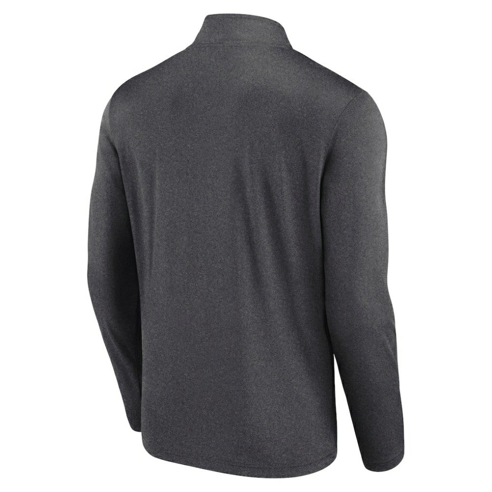 Philadelphia Flyers Logo Athletic Head-to-Head Raglan Quarter-Zip Top - Heather Charcoal - NHL