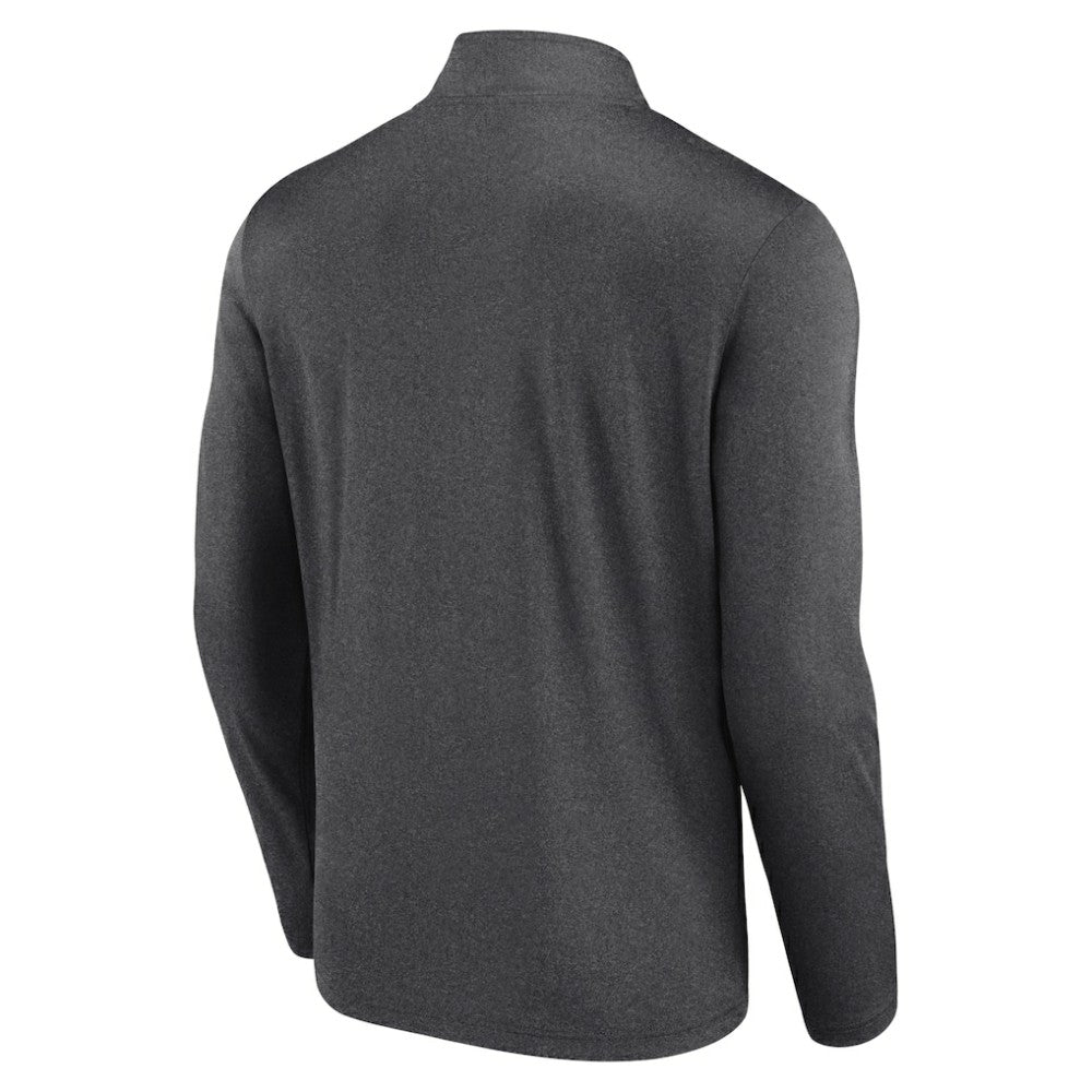 Boston Bruins Logo Athletic Head-to-Head Raglan Quarter-Zip Top - Heather Charcoal - NHL