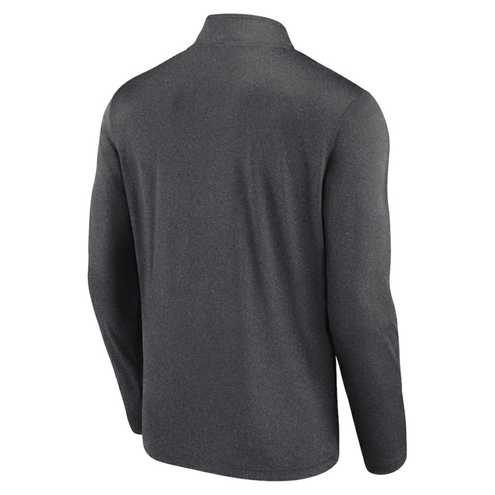 Vegas Golden Knights Logo Athletic Head-to-Head Raglan Quarter-Zip Top - Heather Charcoal - NHL