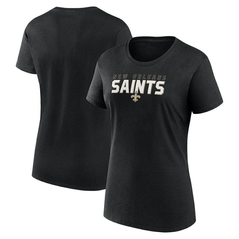 New Orleans Saints Logo Athletic Women's Lean T-Shirt Black | NFL