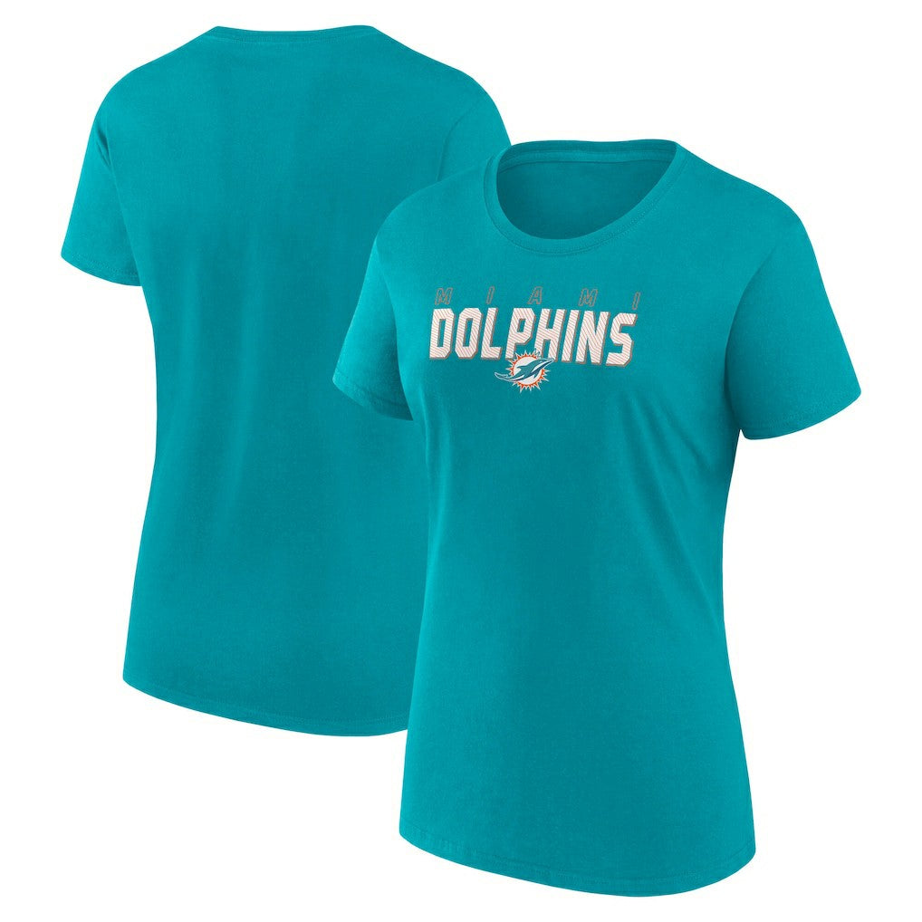 Miami Dolphins Logo Athletic Women's Lean T-Shirt Aqua | NFL