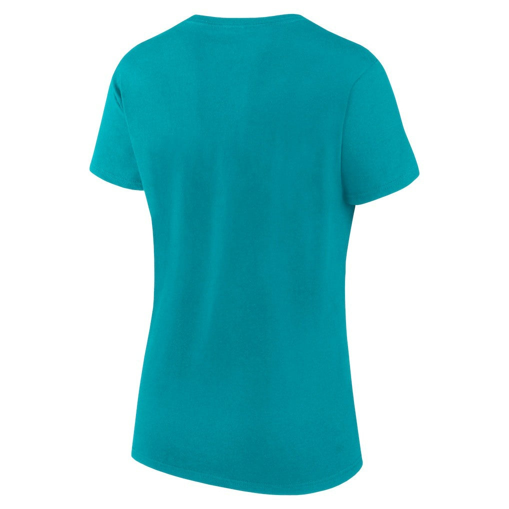 Miami Dolphins Logo Athletic Women's Lean T-Shirt Aqua | NFL