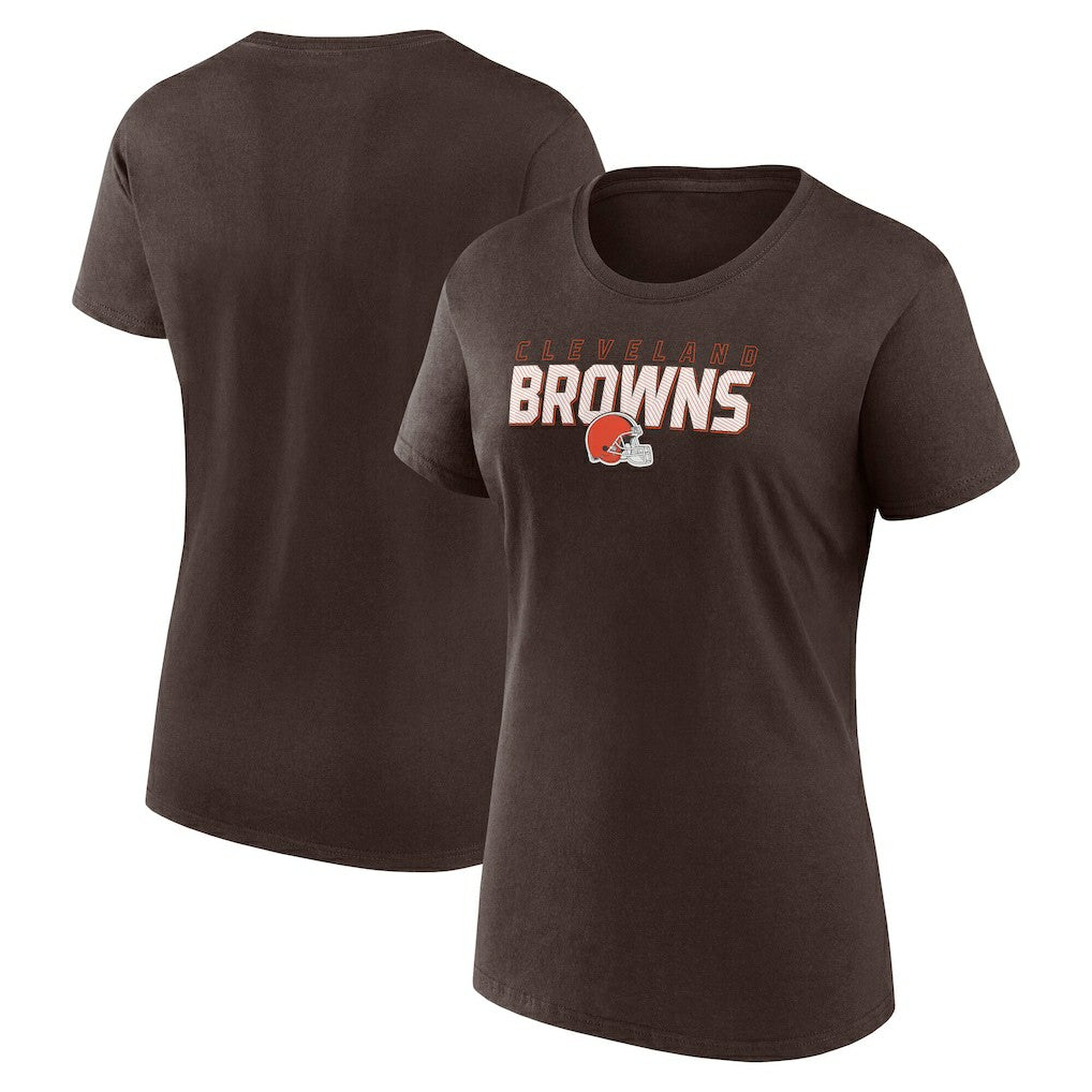 Cleveland Browns Logo Athletic Women's Lean T-Shirt Brown | NFL