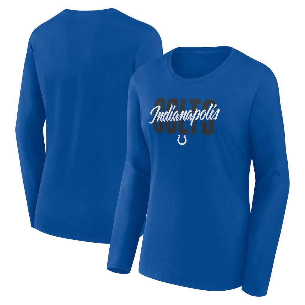 Indianapolis Colts Logo Athletic Women's Grip Long Sleeve T-Shirt Royal | NFL