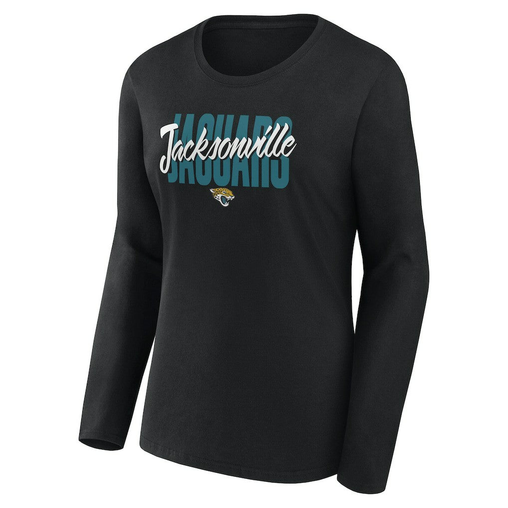 Jacksonville Jaguars Logo Athletic Women's Grip Long Sleeve T-Shirt Black | NFL