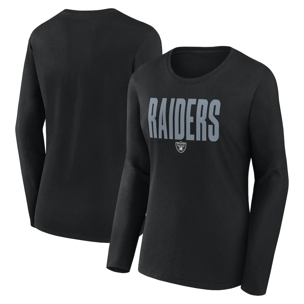 Las Vegas Raiders Logo Athletic Women's Grip Long Sleeve T-Shirt Black | NFL
