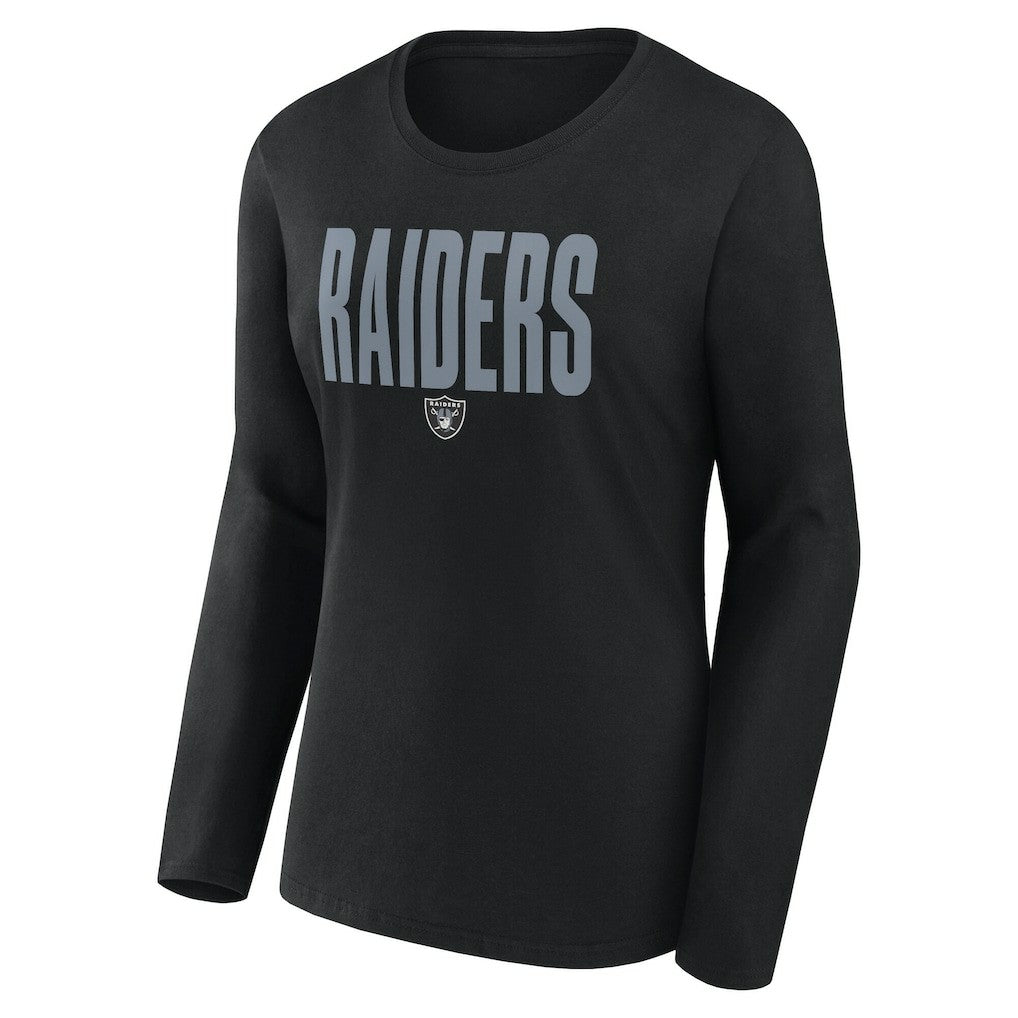 Las Vegas Raiders Logo Athletic Women's Grip Long Sleeve T-Shirt Black | NFL