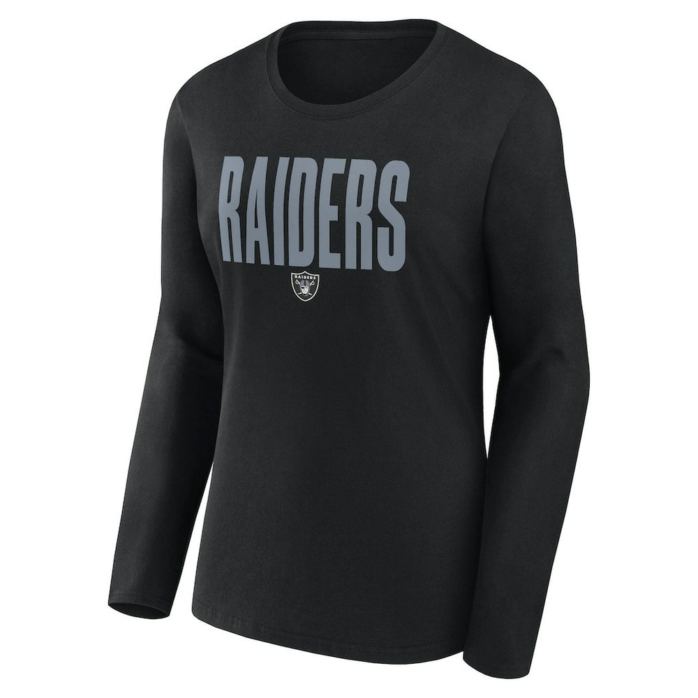 Las Vegas Raiders Logo Athletic Women's Grip Long Sleeve T-Shirt Black | NFL