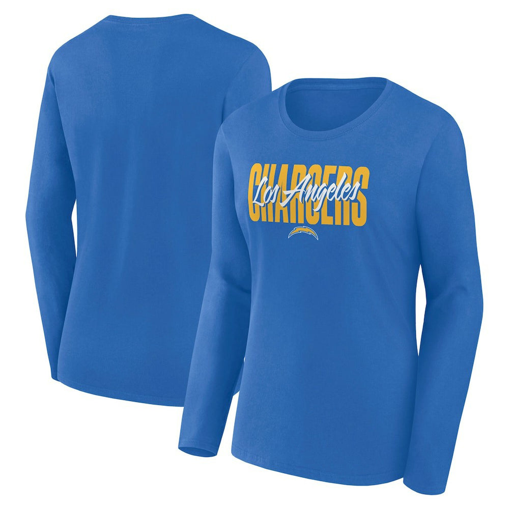 Los Angeles Chargers Logo Athletic Women's Grip Long Sleeve T-Shirt Powder Blue | NFL