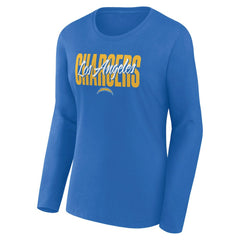 Los Angeles Chargers Logo Athletic Women's Grip Long Sleeve T-Shirt Powder Blue | NFL