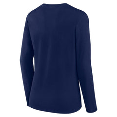 New England Patriots Logo Athletic Women's Grip Long Sleeve T-Shirt Navy | NFL