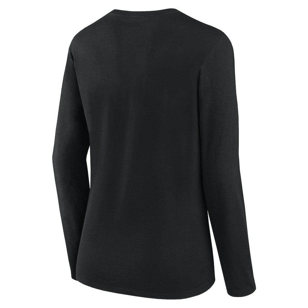 New Orleans Saints Logo Athletic Women's Grip Long Sleeve T-Shirt Black | NFL