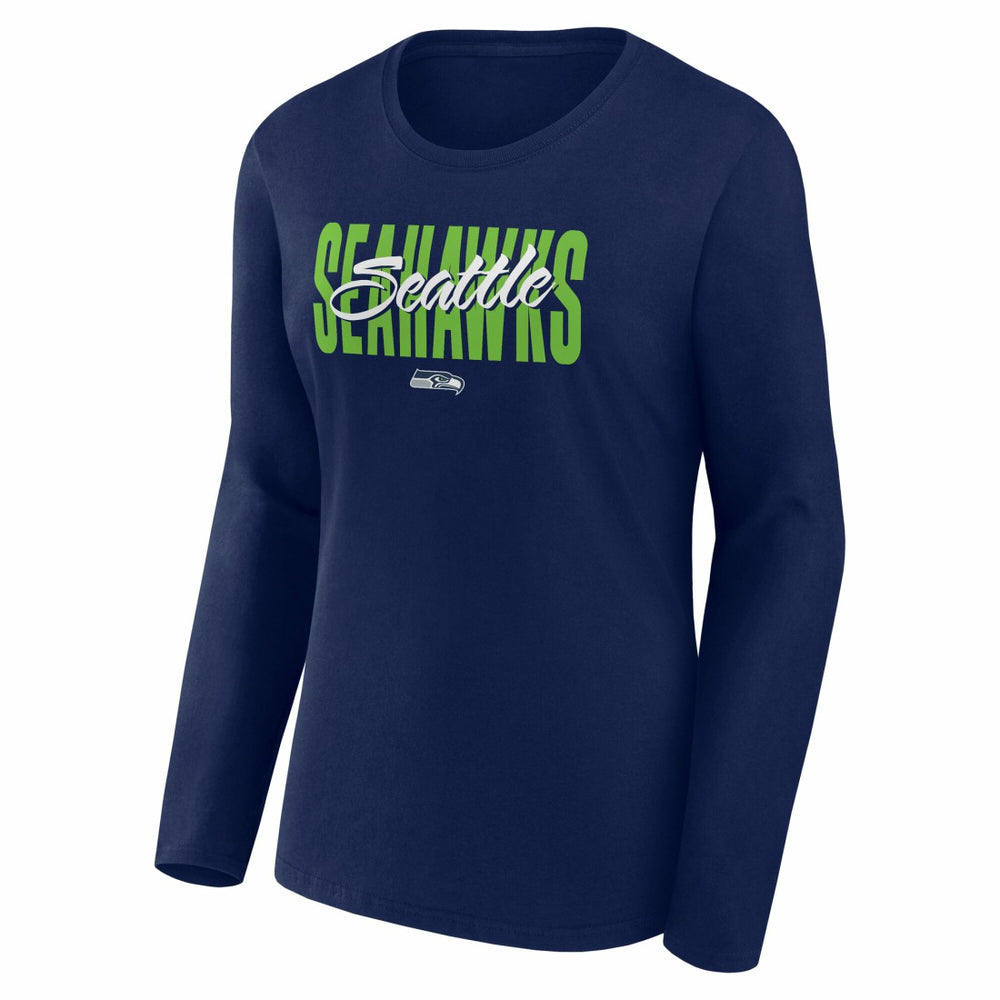 Seattle Seahawks Logo Athletic Women's Grip Long Sleeve T-Shirt College Navy | NFL