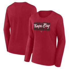 Tampa Bay Buccaneers Logo Athletic Women's Grip Long Sleeve T-Shirt Red | NFL