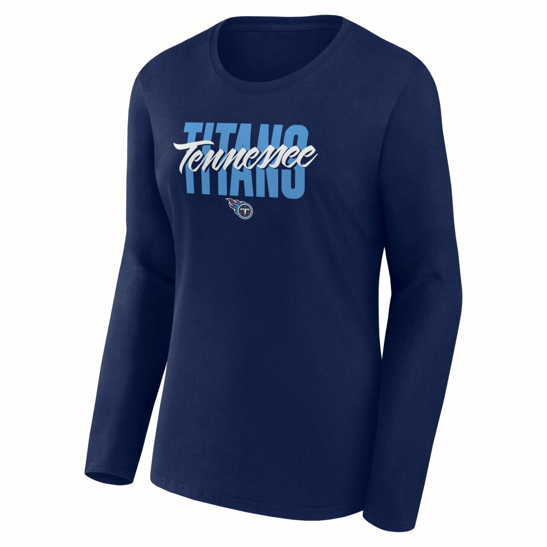 Tennessee Titans Logo Athletic Women's Grip Long Sleeve T-Shirt Navy | NFL