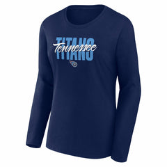 Tennessee Titans Logo Athletic Women's Grip Long Sleeve T-Shirt Navy | NFL