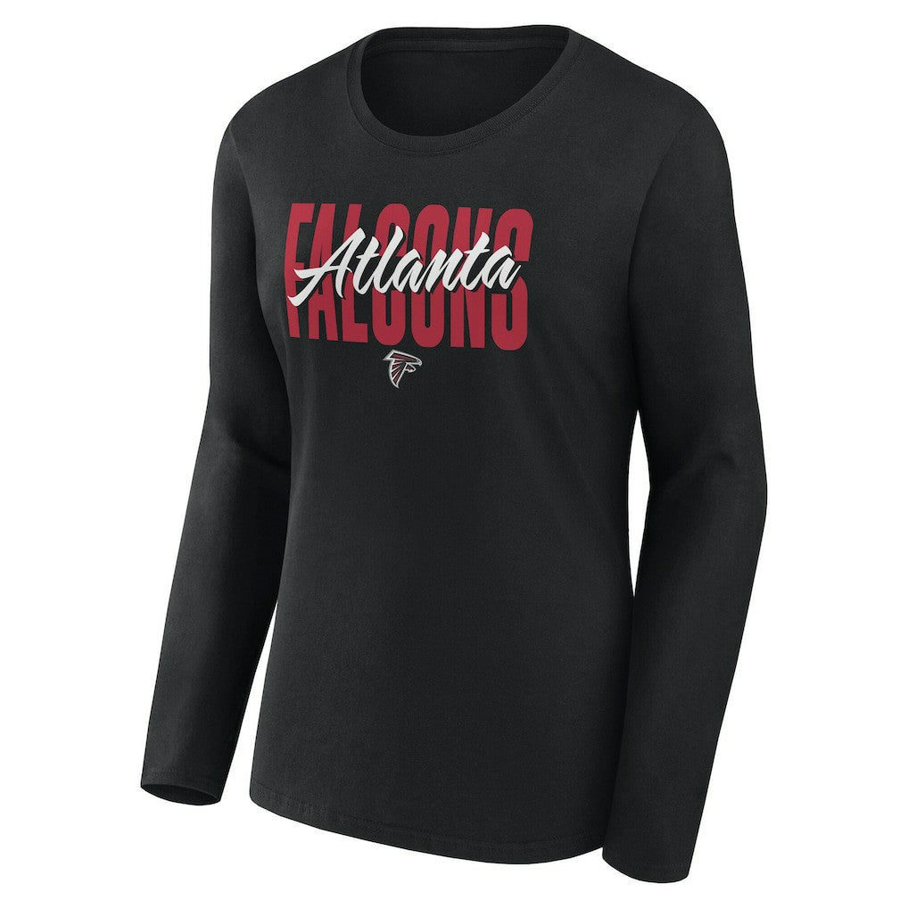 Atlanta Falcons Logo Athletic Women's Grip Long Sleeve T-Shirt Black | NFL
