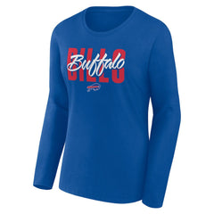 Buffalo Bills Logo Athletic Women's Grip Long Sleeve T-Shirt Royal | NFL