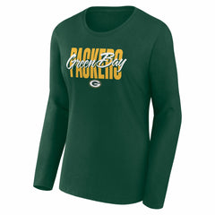 Green Bay Packers Logo Athletic Women's Grip Long Sleeve T-Shirt Green | NFL