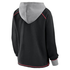 Atlanta Falcons Logo Athletic Women's Boom Fleece Pullover V-Neck Hoodie Black | NFL