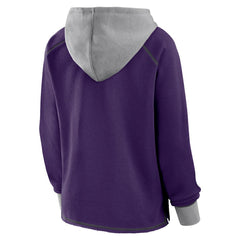 Baltimore Ravens Logo Athletic Women's Boom Fleece Pullover V-Neck Hoodie Purple | NFL