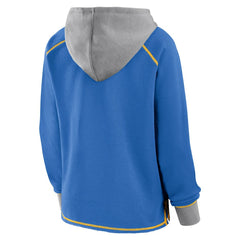 Los Angeles Chargers Logo Athletic Women's Boom Fleece Pullover V-Neck Hoodie Powder Blue | NFL
