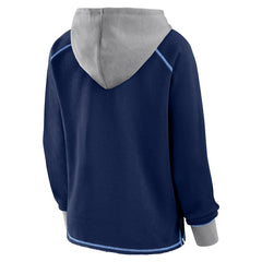 Tennessee Titans Logo Athletic Women's Boom Fleece Pullover V-Neck Hoodie Navy | NFL