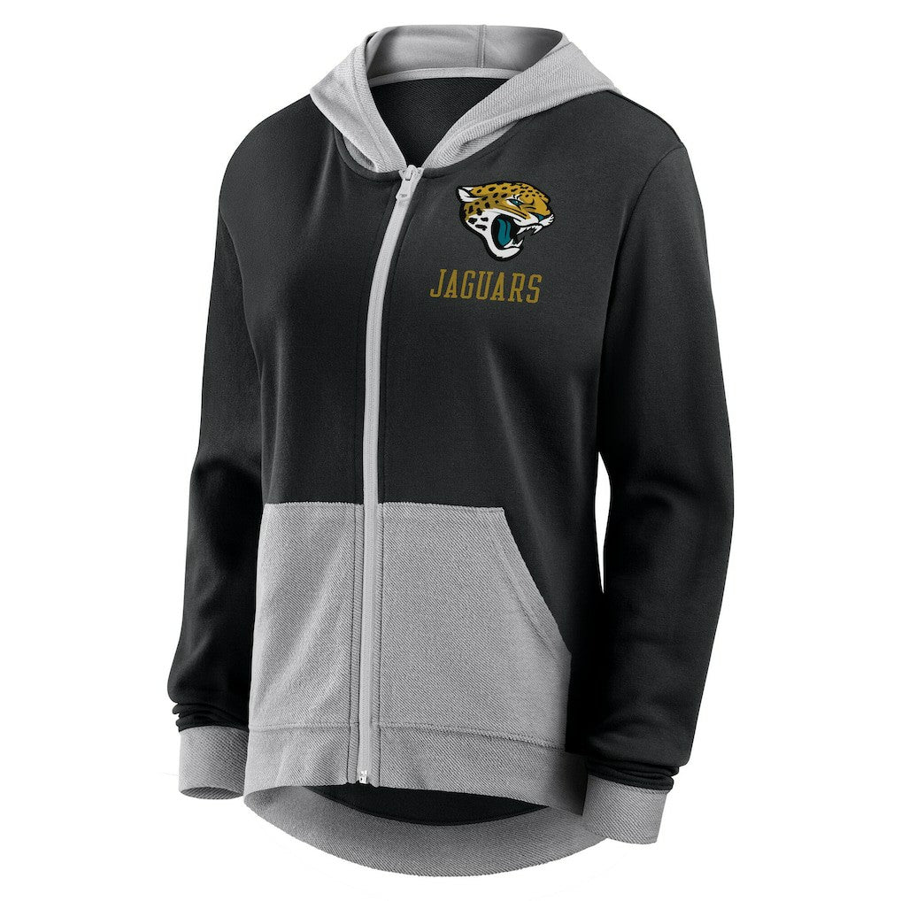 Jacksonville Jaguars Logo Athletic Women's Hit It French Terry Full-Zip Hoodie Black | NFL