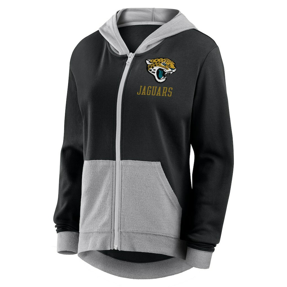 Jacksonville Jaguars Logo Athletic Women's Hit It French Terry Full-Zip Hoodie Black | NFL