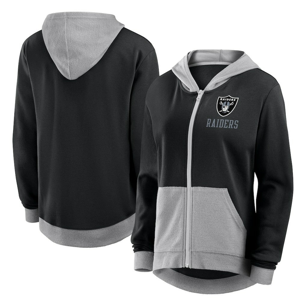 Las Vegas Raiders Logo Athletic Women's Hit It French Terry Full-Zip Hoodie Black | NFL