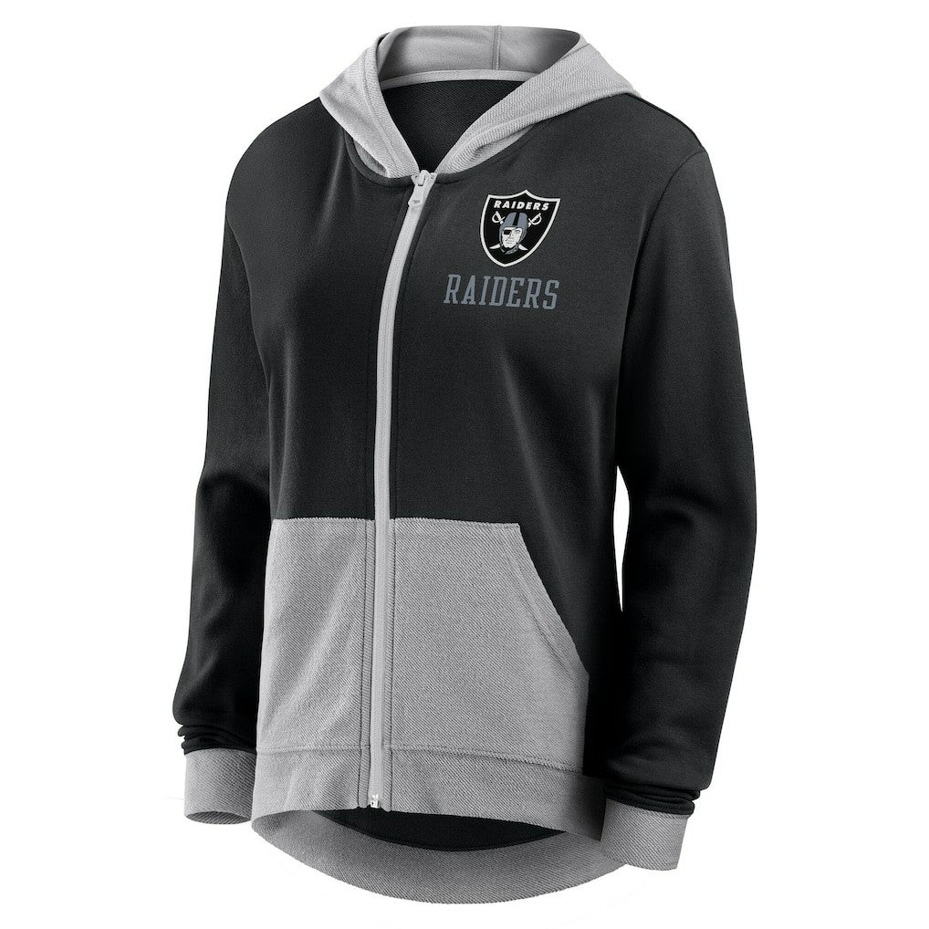 Las Vegas Raiders Logo Athletic Women's Hit It French Terry Full-Zip Hoodie Black | NFL