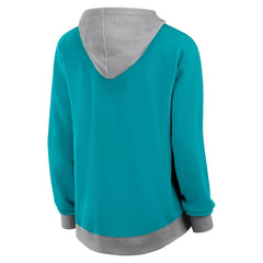 Miami Dolphins Logo Athletic Women's Hit It French Terry Full-Zip Hoodie Aqua | NFL