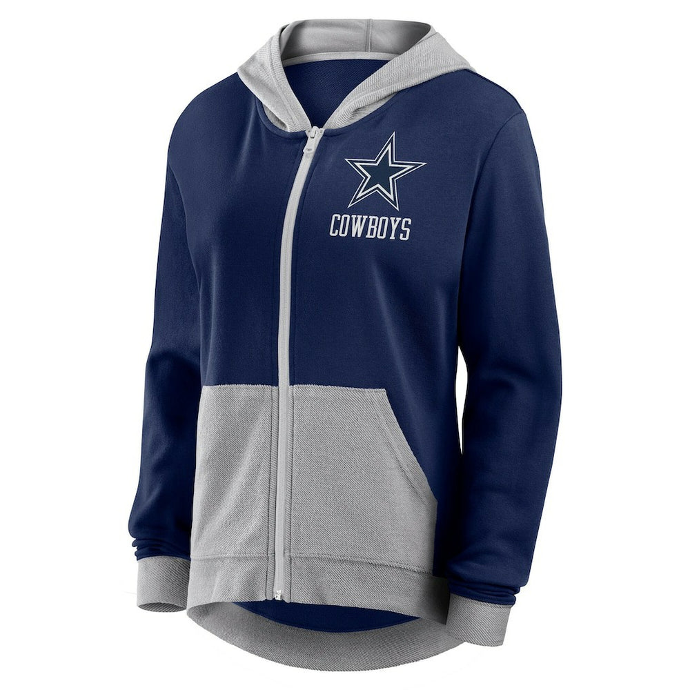 Dallas Cowboys Logo Athletic Women's Hit It French Terry Full-Zip Hoodie Navy | NFL