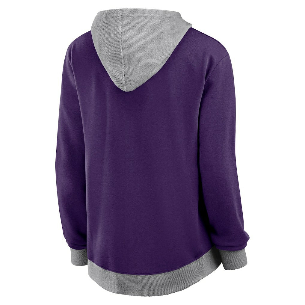 Baltimore Ravens Logo Athletic Women's Hit It French Terry Full-Zip Hoodie Purple | NFL