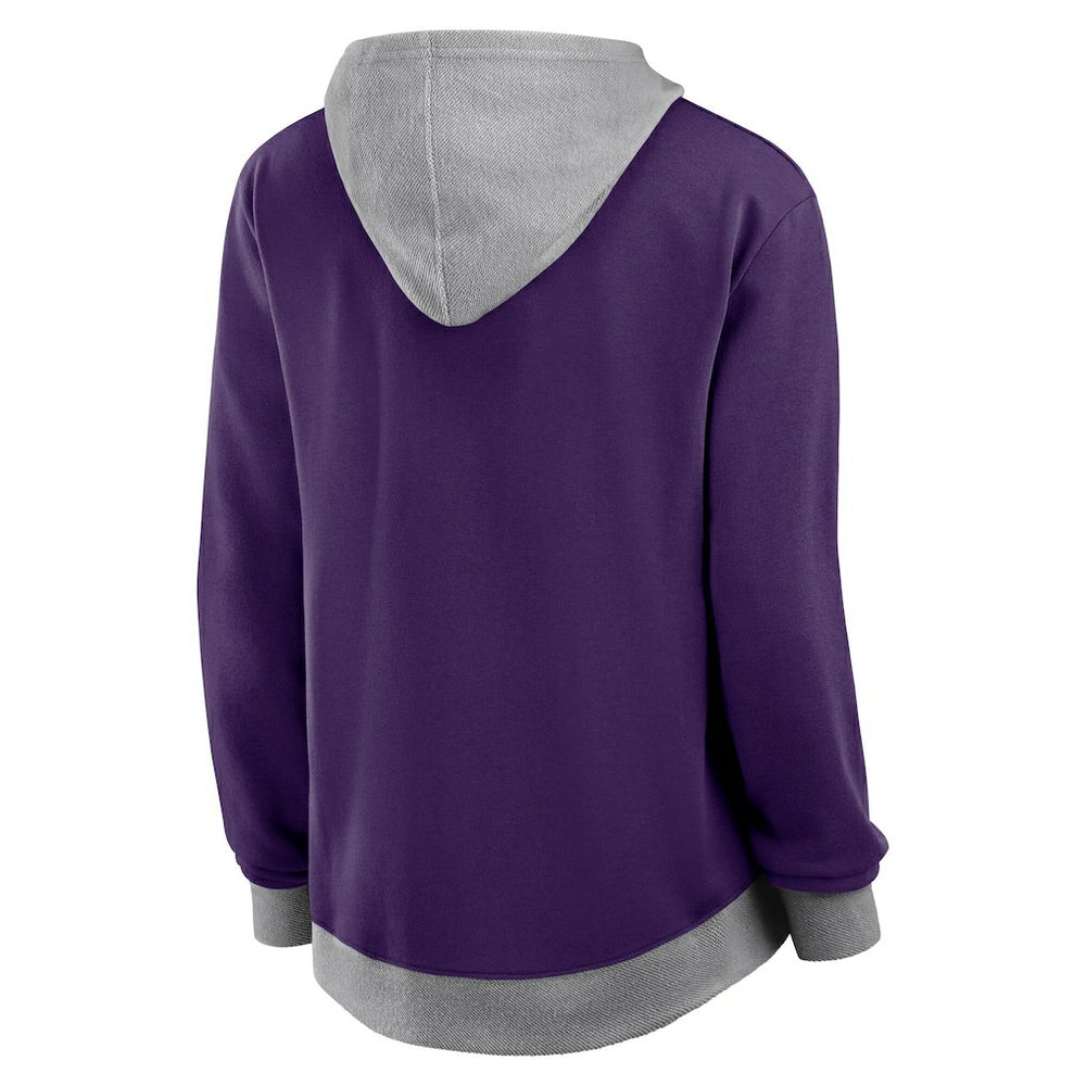 Baltimore Ravens Logo Athletic Women's Hit It French Terry Full-Zip Hoodie Purple | NFL