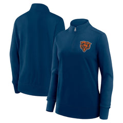 Chicago Bears Logo Athletic Women's Velocity Quarter-Zip Jacket Navy | NFL