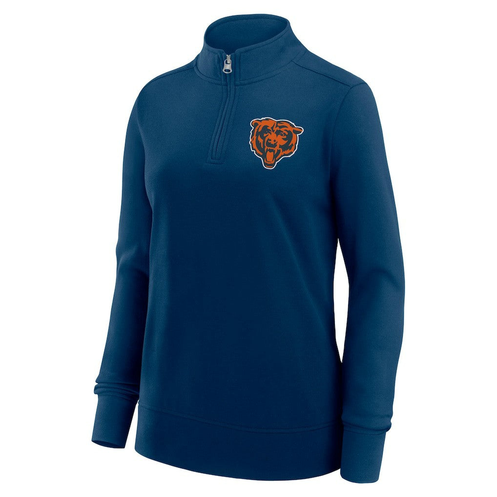 Chicago Bears Logo Athletic Women's Velocity Quarter-Zip Jacket Navy | NFL